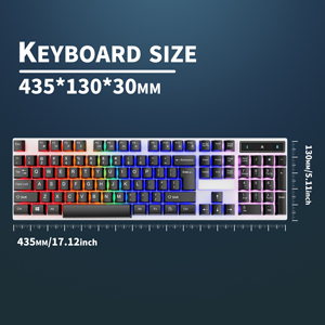 104キー光るRGBバックライト付きUSB有線ゲーマーキーボード低価格ユニバーサルジャイマーPCラップトップゲーミング英語キーボード - Product Image 6