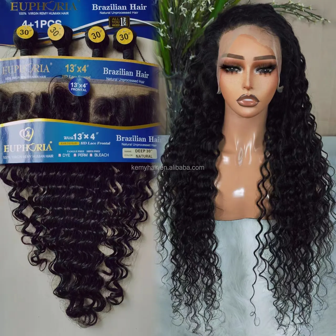 KEMY HAIR 4+1 Virgin Human Hair Wigs Bone Straight Cheap bundle with Frontal Pack Vietnamese Human Hair Lace Front Wig for Black