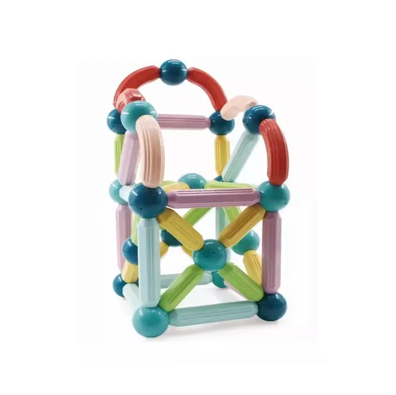 Giocattoli educativi per bambini classici di nuovo stile fai da te 64 pezzi set di blocchi di bastoncini magnetici per bambini