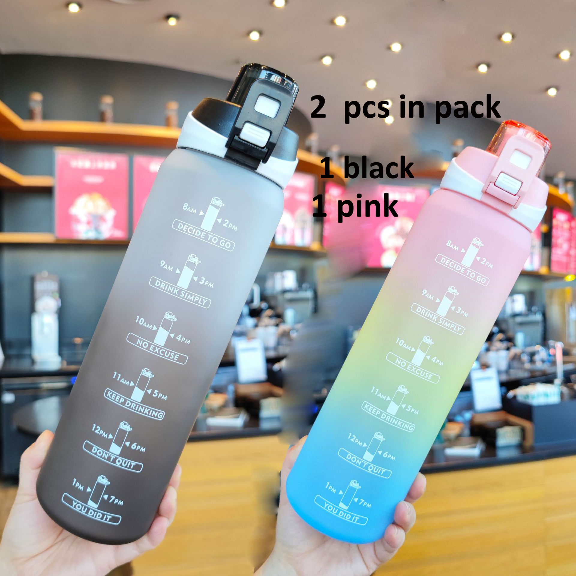 Pink+ Black 2 pcs in bag