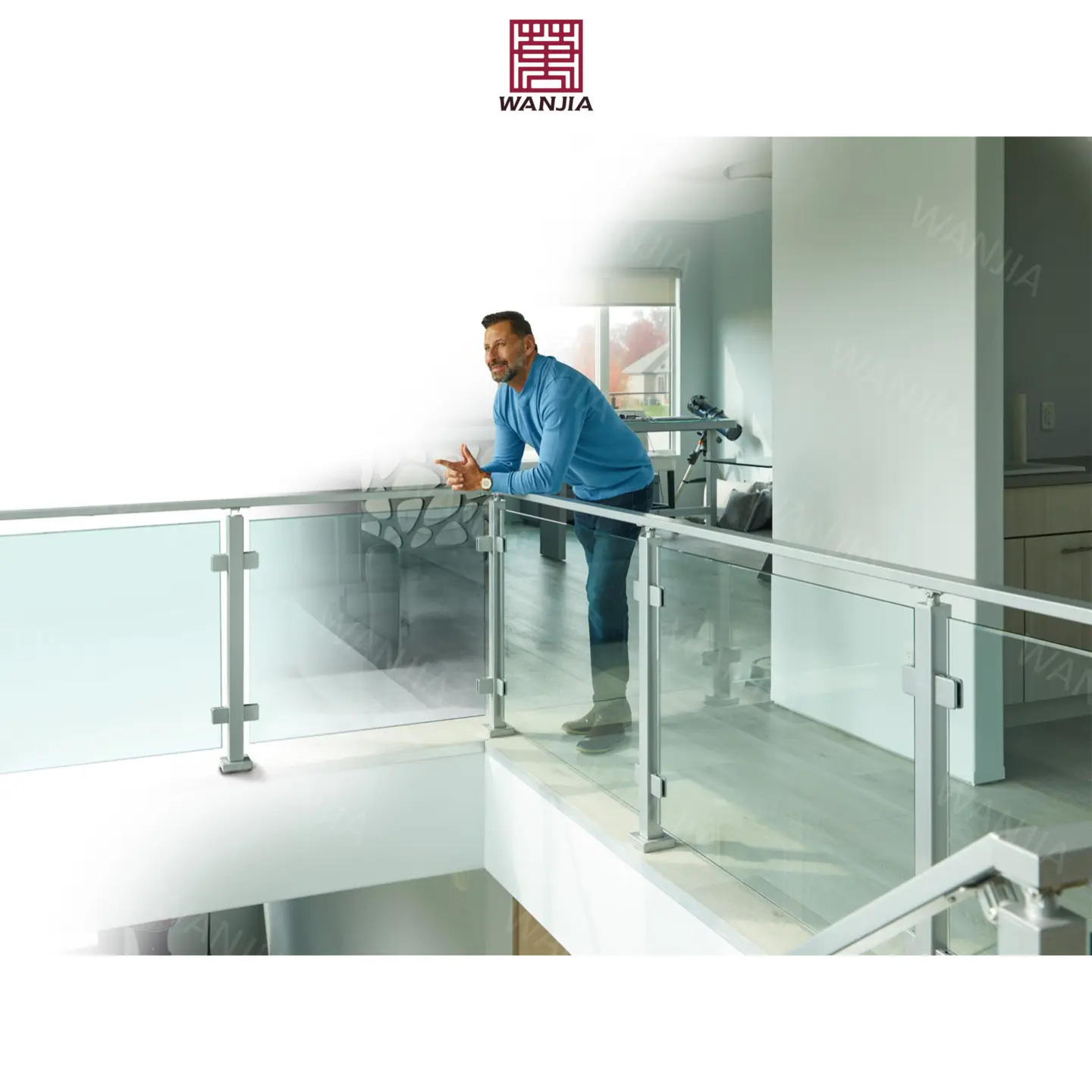 Supplier customization hot seller internal villa apartment balustrades handrails stainless steel glass railing