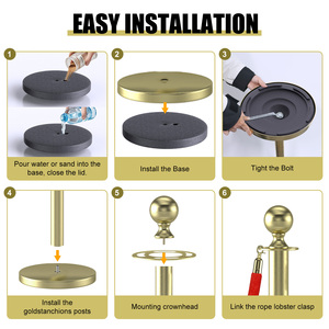 Sự kiện truyền thống bên giải thưởng 8 pcs thiết lập thảm đỏ nhung treo lan can rào cản bài Rope stanchion cực và dây thừng - Product Image 4