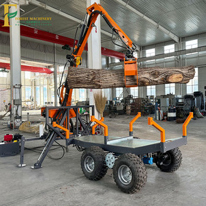 Forestey Gasoline Firewood Log Trailer with <strong>Timber</strong> Loader Cranes Core Engine Components Tree Logging Grapple - Product Image 2
