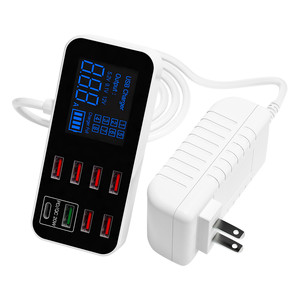 Hızlı şarj LCD ekran ve C tipi portu ile USB şarj aleti 40W çoklu 3.0 8-Port masaüstü PD hızlı şarj istasyonu - Product Image 1