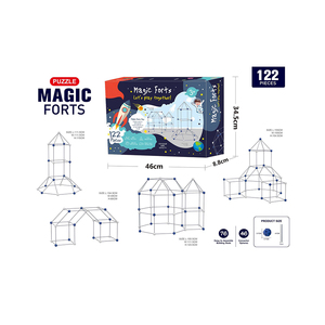 Inşaat Fort binası çadırı eğlenceli çocuk oyuncak DIY Stem oyuncak Fort binası takımı Forts oluşturucu eğitim Boys ve kızlar için 122 adet - Product Image 2