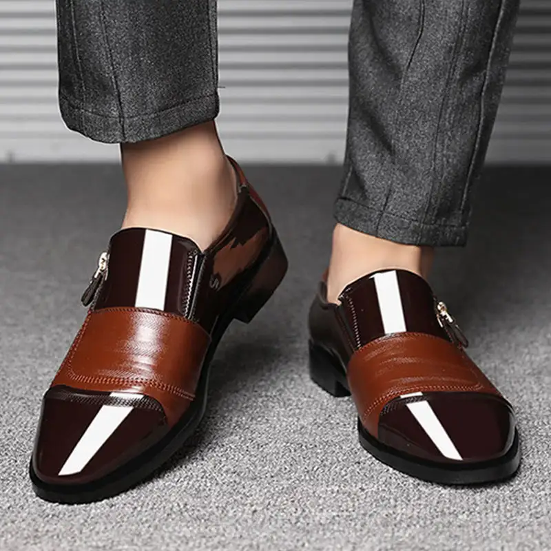 Novo Tamanho Grande Homens Sapatos De Negócios Sapatos De Couro Formal Mens Confortável Slip-on Casual Atacado Men's Dress Shoes