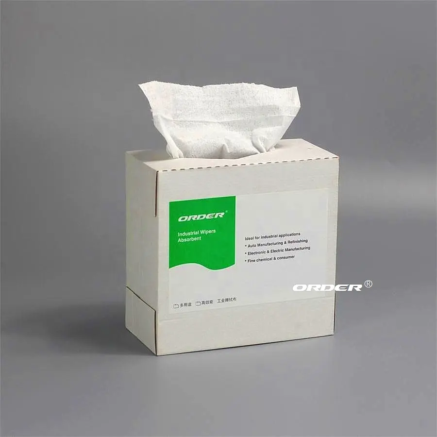 Factory Sale Custom Logo nonwoven cellulose PP disposable high absorbent industrial cleaning wipes