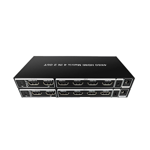 4 En 2 salida HDMI2.0 Matrix 4x2 4K @ 60Hz Soporte botón de control remoto interruptor DIP para configurar EDID