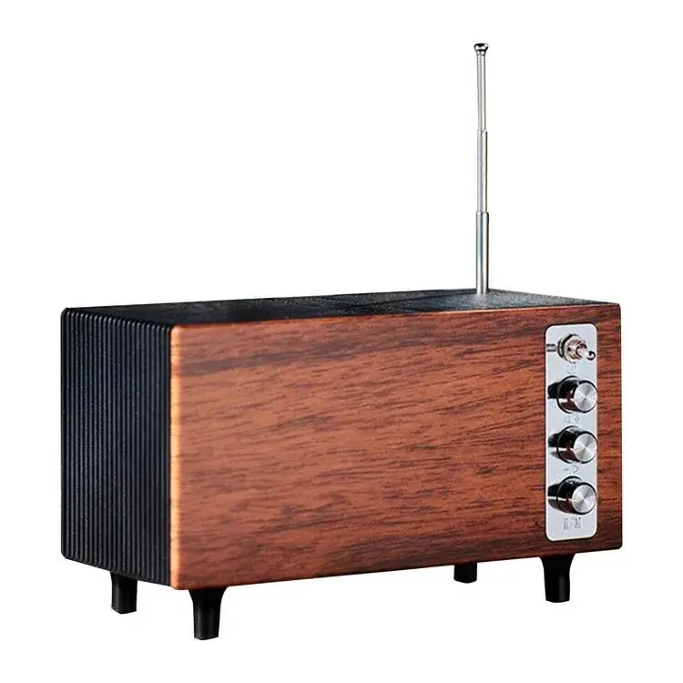 مكبرات صوت ستيريو عتيقة كلاسيكية-Channel FM راديو USB TF AUX مطبخ خارجي غرفة المعيشة مكبرات صوت لاسلكية محمولة