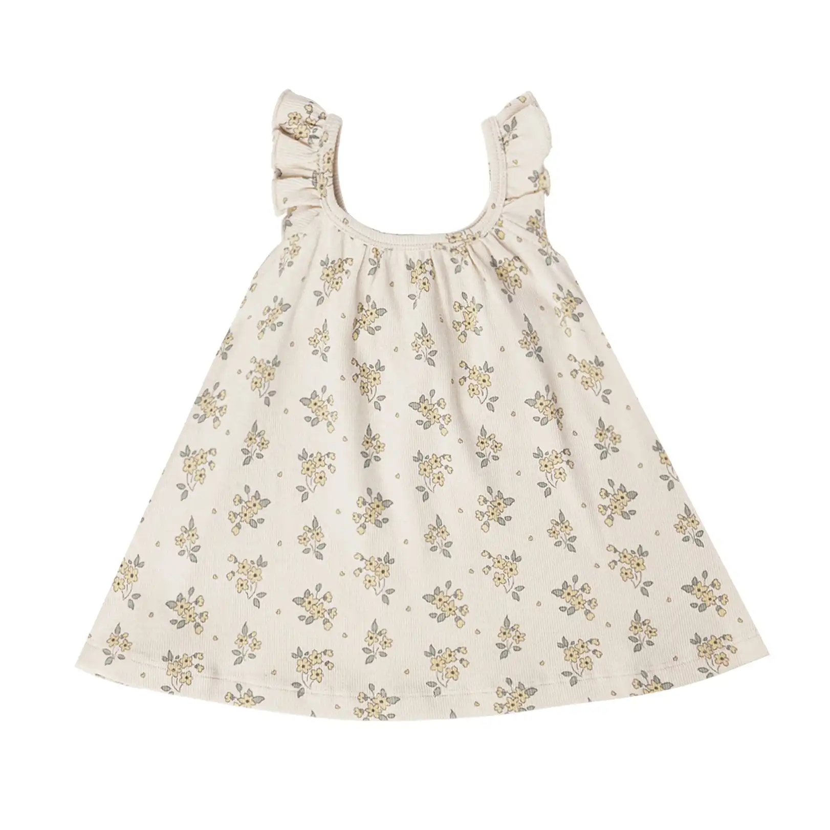 Boutique bébé vêtements d'été infantile fille sans manches en gros coton tenue décontractée champs de marguerite naturelle le bébé robe balançoire à volants