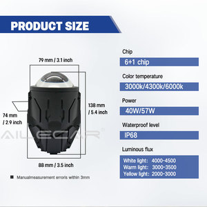 โคมไฟตัดหมอก LED 2025 Bi พร้อมดีไซน์สไตล์ Mech ที่เป็นเอกลักษณ์ไฟขับขี่12V สำหรับรถยนต์ที่มีช่วงสี6000k-3000k-4300k - Product Image 3