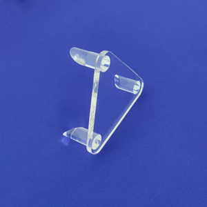 Tam giác 3 PEG đứng rõ ràng <span class=keywords><strong>Acrylic</strong></span> khoáng chất hóa thạch tinh thể bóng hiển thị đứng chủ vát hiển thị cơ sở với 3 ngạnh - Product Image 3