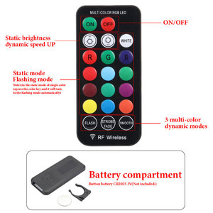 Latest <strong>Best</strong> Sellers T10 <strong>LED</strong> 168 194 W5W Plastic 5050 RGB 2 Lamps + 1 Remote Control (Without Battery) 12V New Condition 1 Set - Product Image 4