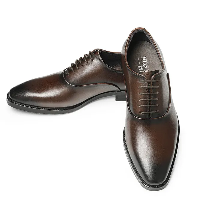 Doux loisirs pointu en cuir chaussures d'affaires hommes à lacets robe Brogue formel bureau Oxford décontracté plat mocassins britannique mocassins