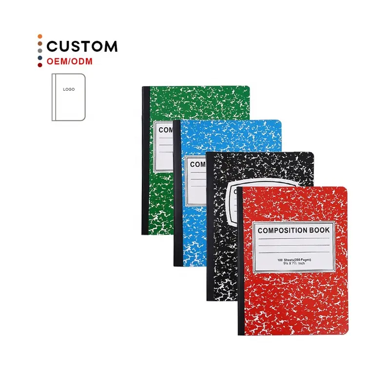 American School Supply 100sheets Hardcover Marble Composition Stationery Notebooks