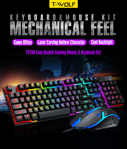 Barato G21B RGB Gaming Keyboard Mouse Combo Kit LED Rainbow Retroiluminado con cable USB para computadora portátil - Product Image 5