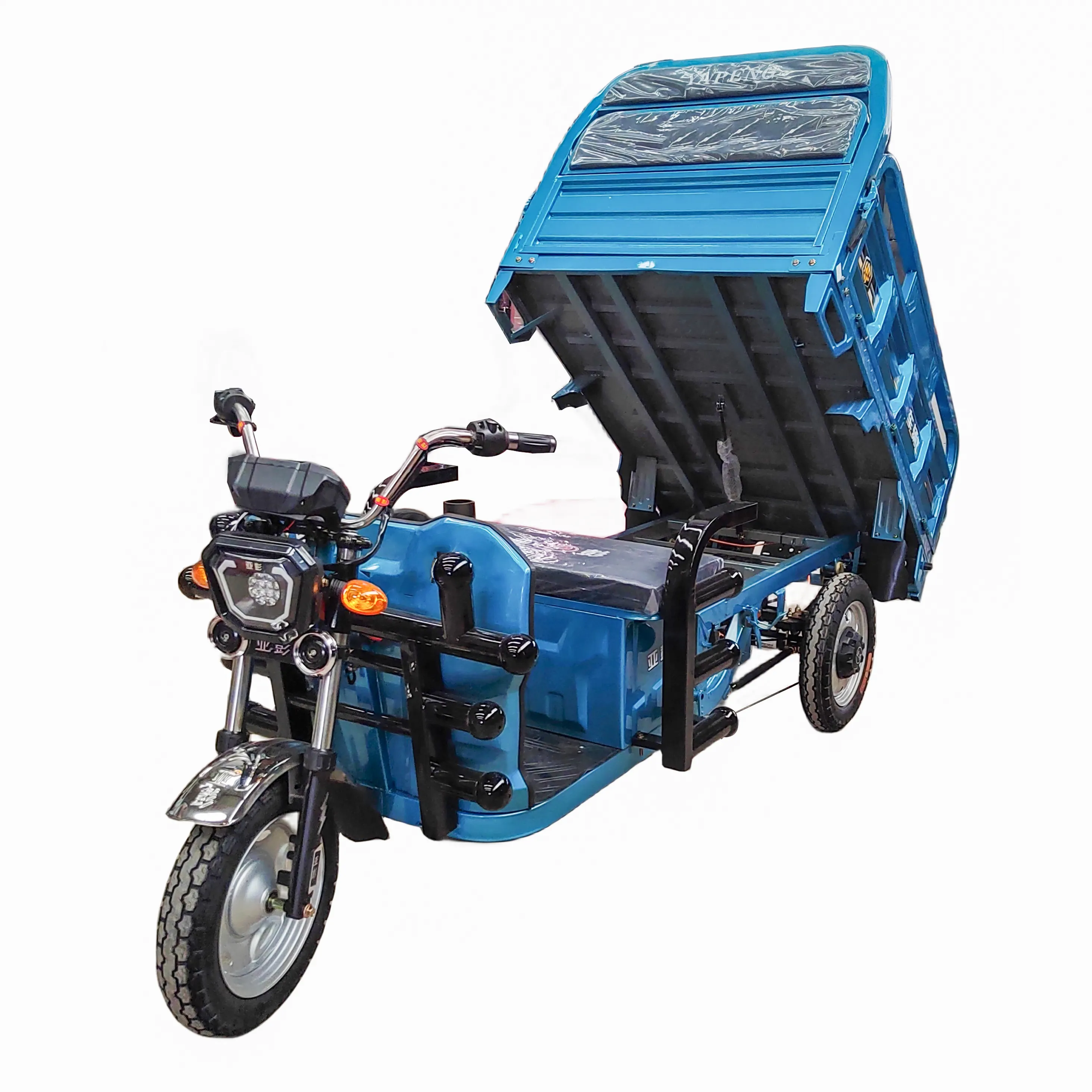 Kleine Krachtige Zonne-Elektrische Lading Driewielers Dump Lichaam Gemotoriseerde Driewieler Voor Volwassenen