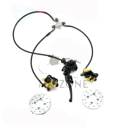 Hidrolik ikiz disk fren kaliperleri sistemi 110-125cc Quad Dirt Bike ATV için disk fren