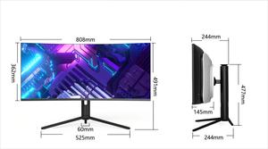 34インチ3440*1440曲面スクリーンコアI5プロセッサモノブロックAIOデスクトップコンピュータ16GB RAM 512GB SSDリフティングベース1台のPC - Product Image 4