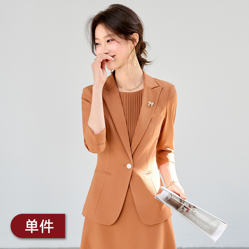 brown suit