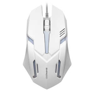 SHIPADOO S190 เมาส์สำหรับเล่นเกมแบบมีสายสีดำ/ขาว 4 ระดับ DPI ที่ปรับได้, ไฟ LED แบบวงกลมสี - Product Image 4