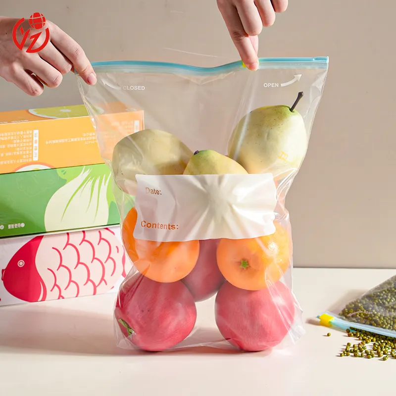 Food Grade Custom Size Ziploc Freezer Bags Fresh Keeping Bag Ziploc Gallon Food Storage Freezer Bags For Fruit And Veg