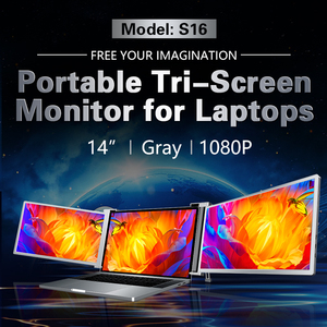 Monitor triple de 14 pulgadas, tres pantallas, monitores de ordenador LCD con múltiples puertos, extensor de pantalla de ordenador portátil, Monitor portátil - Product Image 2