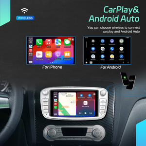 Podofo 7 ''4 64GBAndroidカーラジオワイヤレスCarPlayAndroid自動GPS WIFI FM RDS for Ford Focus Mondeo C-MAX S-MAX Galaxy II