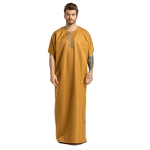 Erkekler için yeni moda yüksek kalite arapça Thobe islam giyim Thobe Abaya <span class=keywords><strong>Daffah</strong></span> <span class=keywords><strong>al</strong></span>-aseel Haramain Qamis Thobe