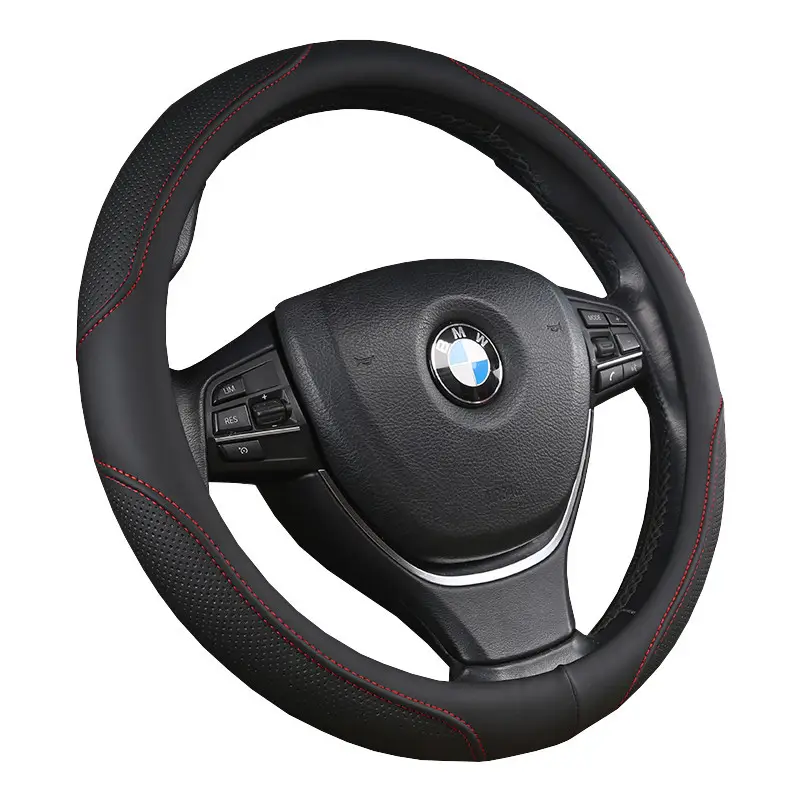 Hot selling universal leather rubber 15inch car accessories steering wheel cover