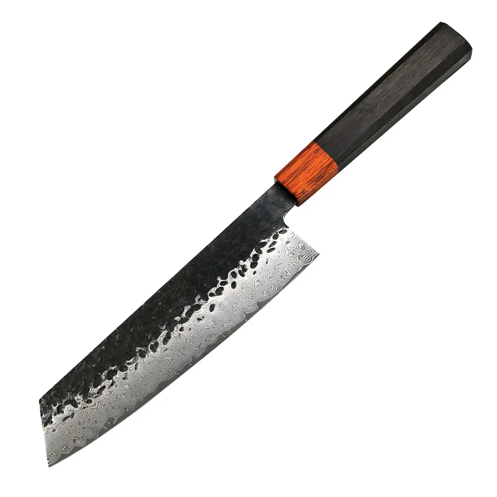 Cuchillo de chef japonés de acero de Damasco forjado a mano, productos vg10, color ámbar, 2020