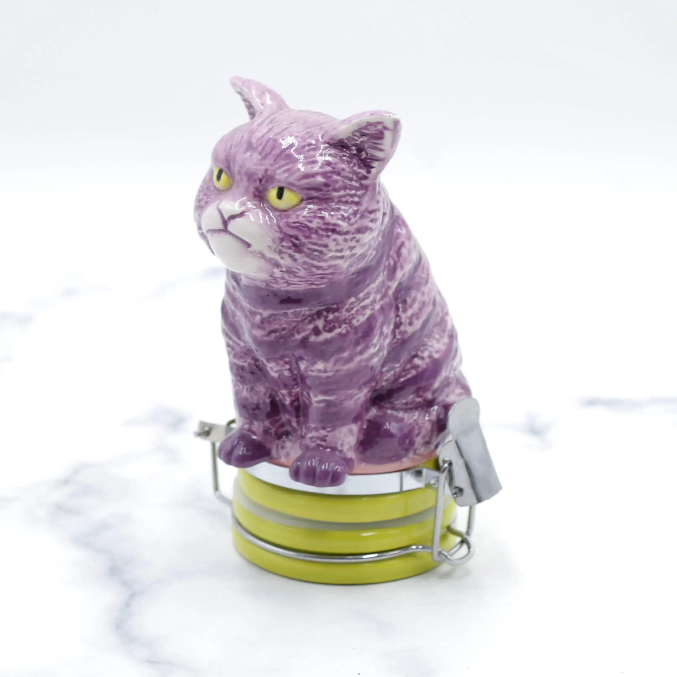 OEM benzersiz kedi boş depolama seramik kavanoz seti kapaklı çerez şeker fındık şeker gıda seramik mutfak organizatör stash kavanoz