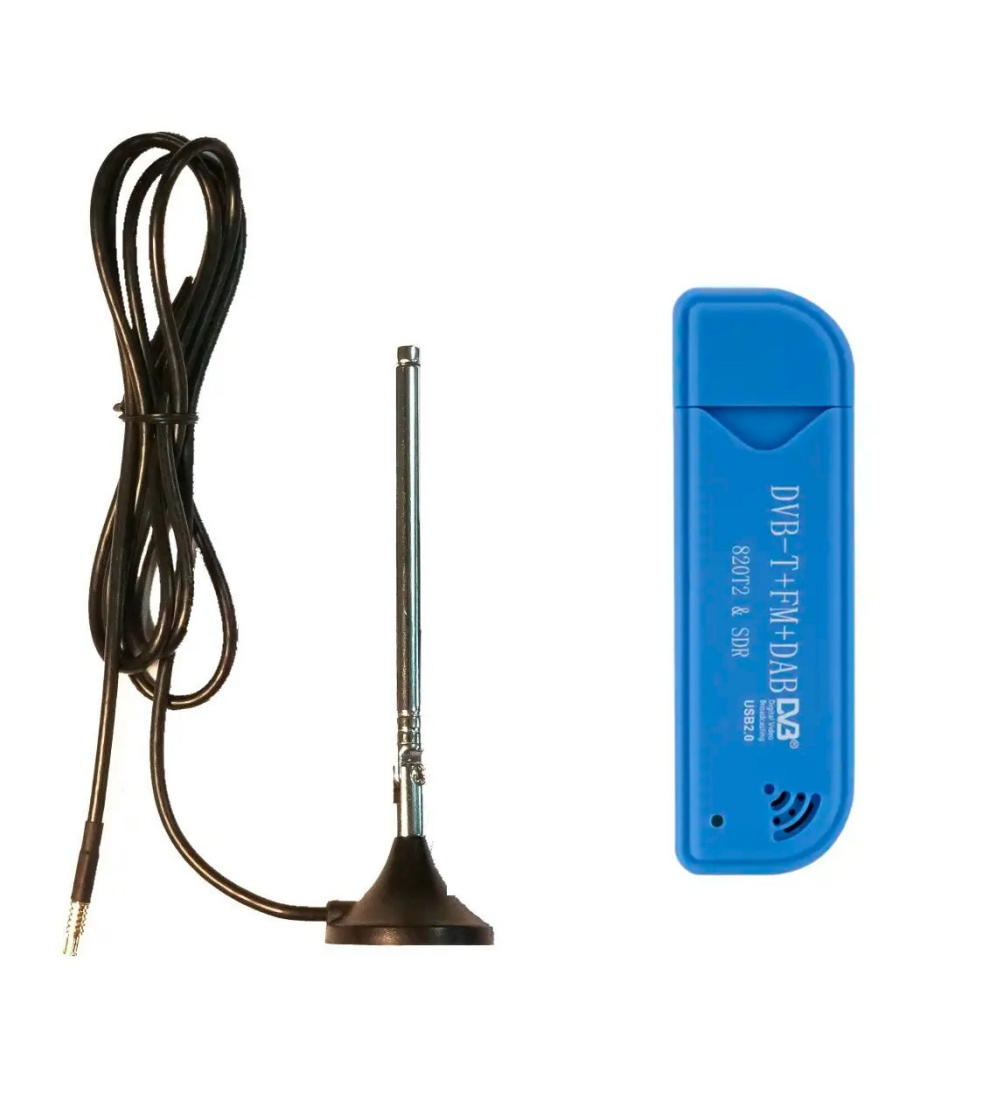 Dongle USB bleu + antenne télescopique pivotante uniquement