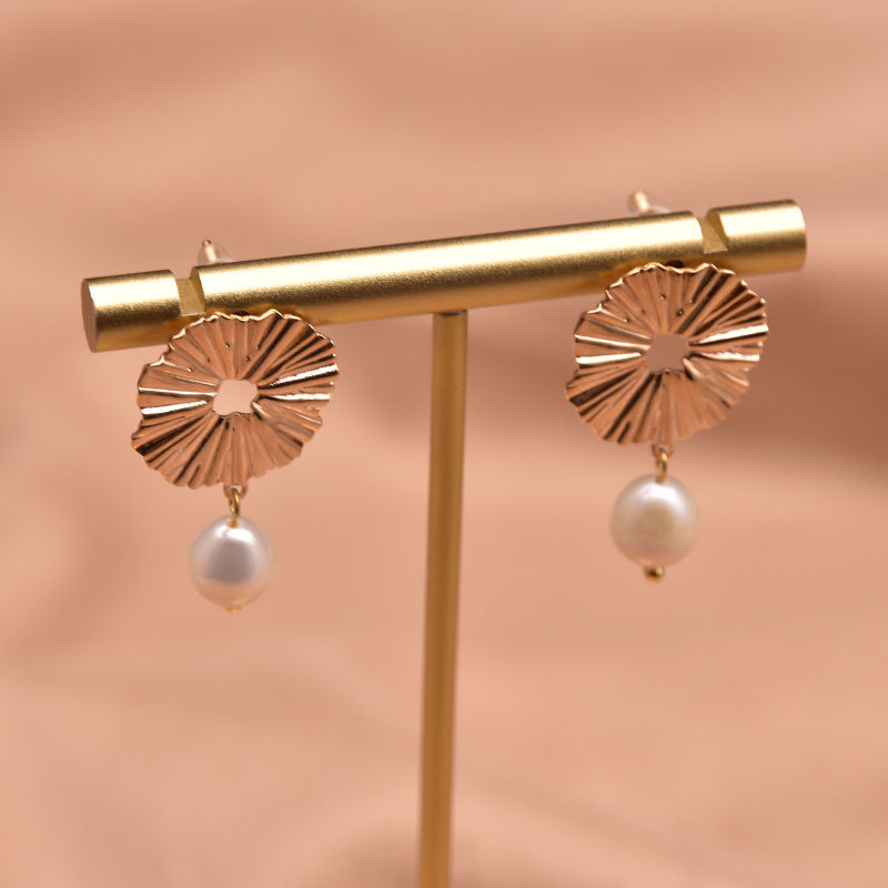 GE0810-17 Boucles d'oreilles à clous froissées