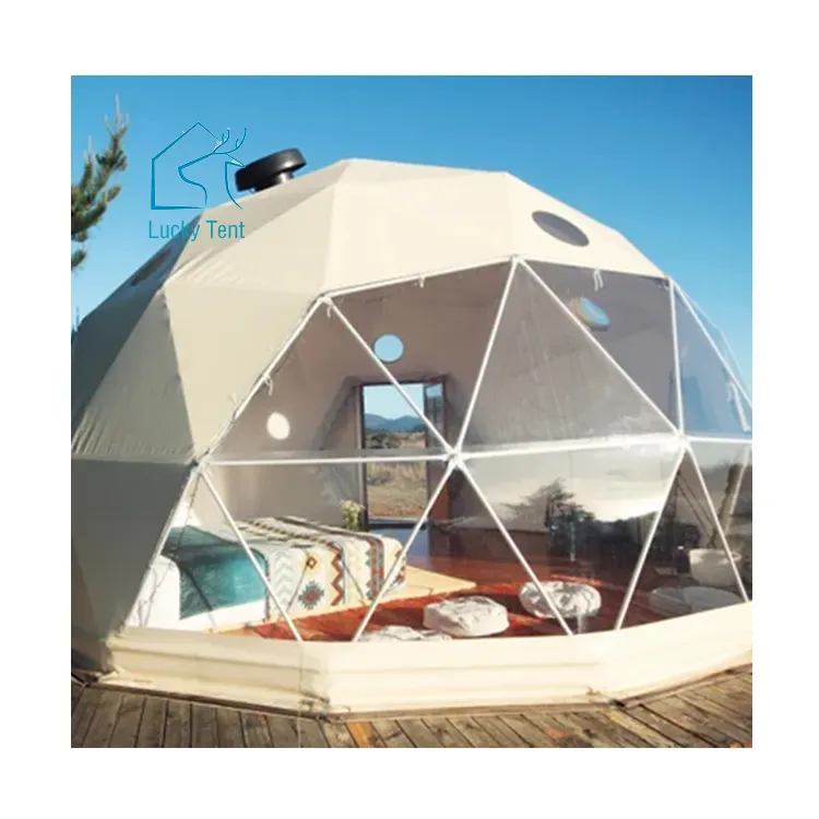 Igloo-tienda de campaña con yurta caliente de lujo, tienda de campaña de 6m de diámetro, a la venta