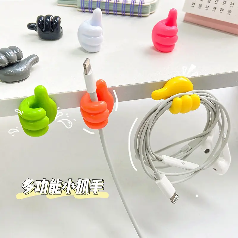 Ready to ShipIn StockFast DispatchWholesale Cute Thumb Hooks Wire Organizer Wall Hooks Hanger Strong Wall Storage Holder For Kitchen Bathroom