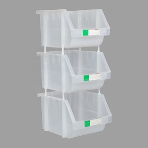 透明な色の積み重ね可能な収納プラスチック収納スタッキングビン - Product Image 3
