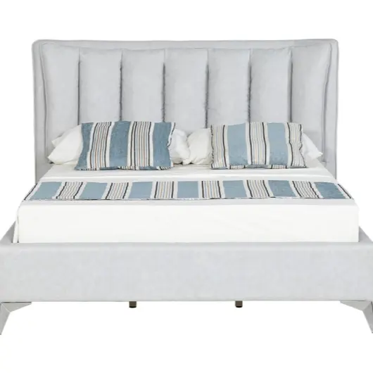 Promotion de lit de luxe en cuir Offres Spéciales Hebei meubles de chambre à coucher d'intérieur cadre de lit en velours PU pour hôtel