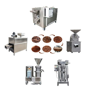 Línea de procesamiento de tostado y pelado de granos de cacao Línea de procesamiento de clasificación de puntas de cacao Línea de producción de manteca de cacao/polvo - Product Image 1