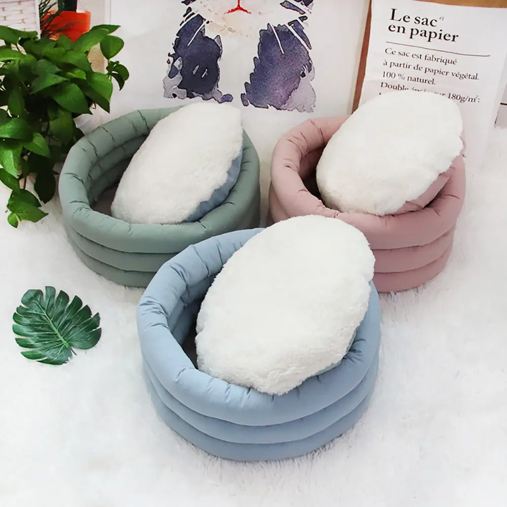 冬の新しい厚く暖かいPP綿取り外し可能なマット簡単に洗える滑り止めペット猫犬犬小屋睡眠巣ベッド