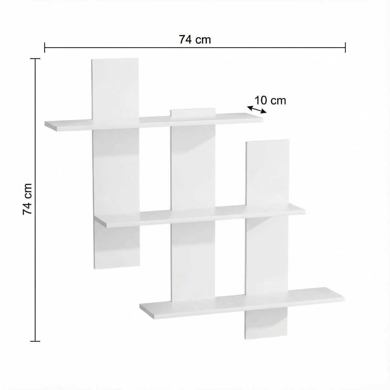 3 capas, 3 columnas, tamaño pequeño blanco
