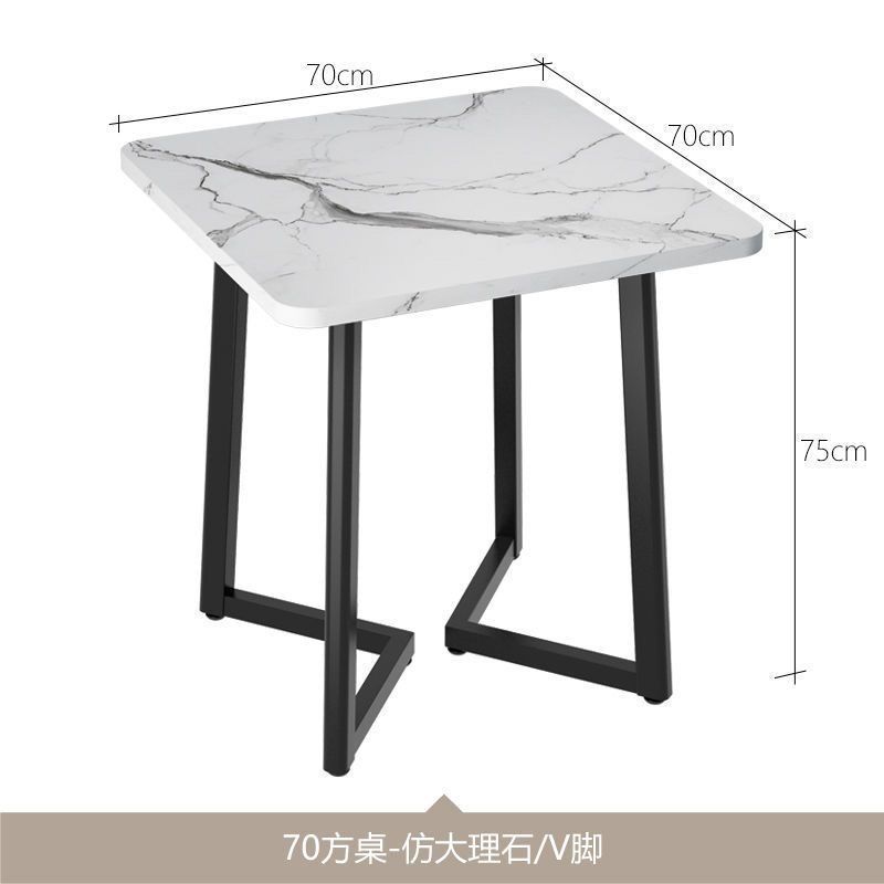 A set of imitation marble V-shaped square tables