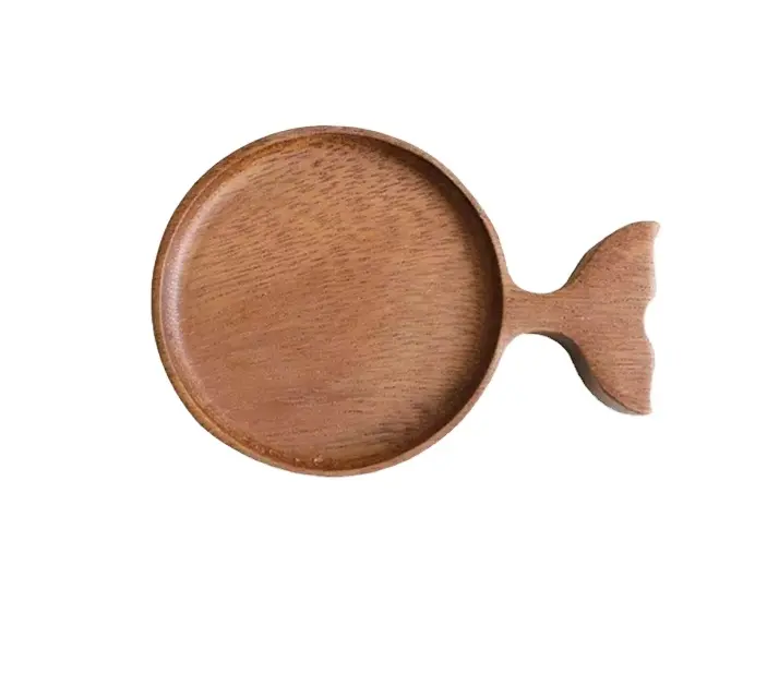 Мини деревянная тарелка для соуса, японская тарелка для соуса в форме рыбы, чаша для соуса для кухни, приправы