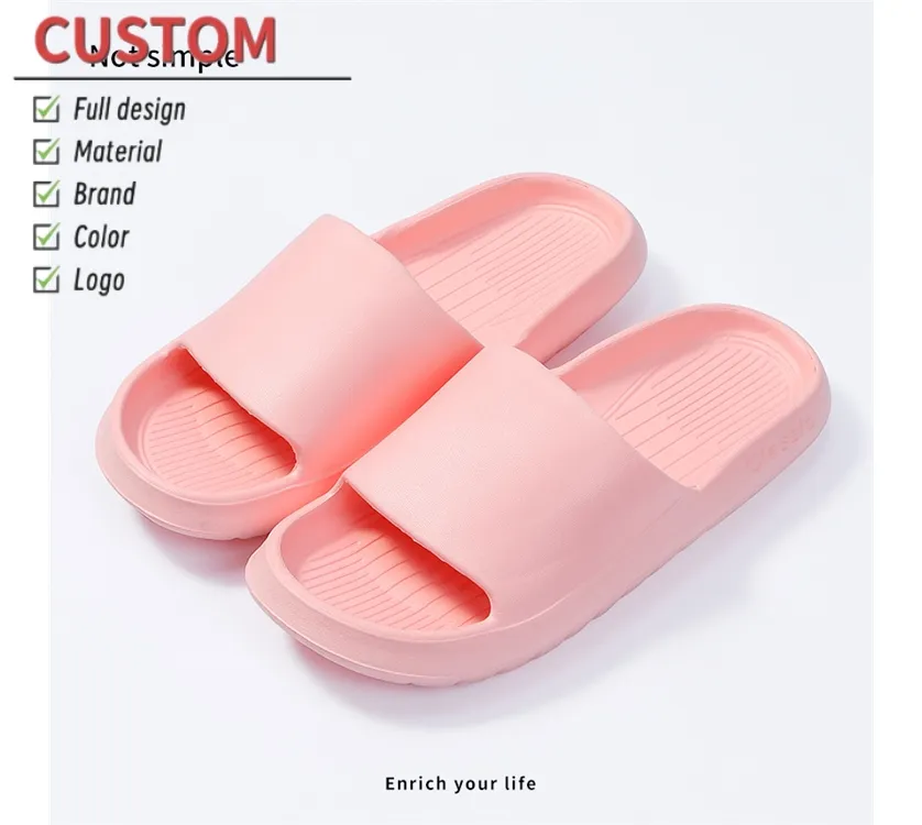 OEM and ODM fur made in China ANTI-SLIPPERY slides measure disposable slippers customized logo green