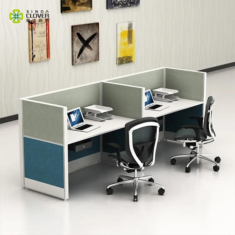 Commercial Fashion Design Soundproof Office Open Workstation Modern Computer Table For 2 Person