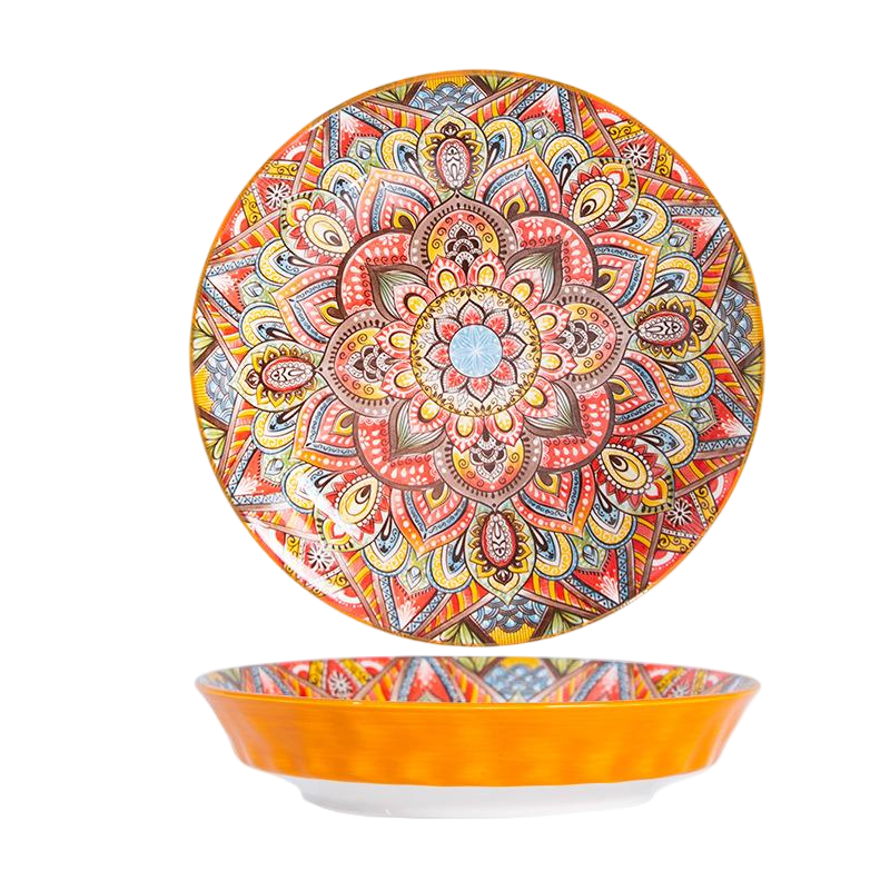 Orange 8-inch deep plate