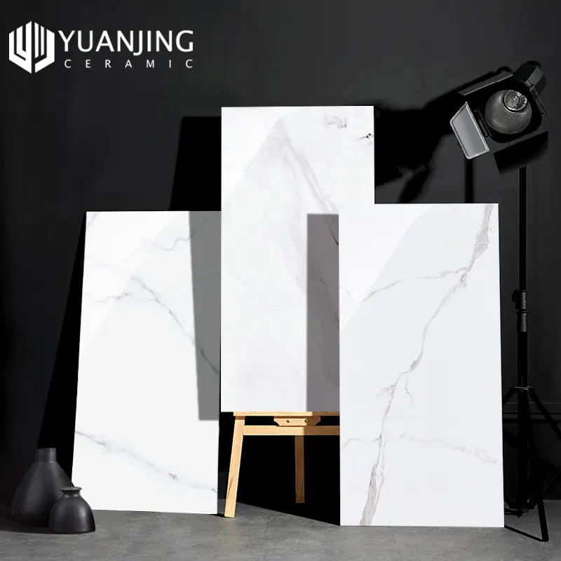 Gres porcellanato effetto marmo bianco opaco Calacatta 400x800 piastrelle vetrificate smaltate piastrelle per pavimenti rettangolari