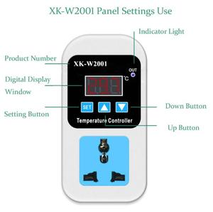 XK-W2001 Digital <strong>Temperature</strong> Humidity <strong>Controller</strong> Socket AC 110-220V Thermostat Regulator Socket Outlet EU Plug <strong>With</strong> <strong>NTC</strong> <strong>Sensor</strong> - Product Image 6