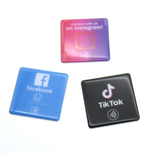 Individuelle 13,56 MHz RFID Google Überprüfung Acryl-Schild-Aufkleber Ntag213/215 QR-Code Social Media NFC Google-Schild - Product Image 3