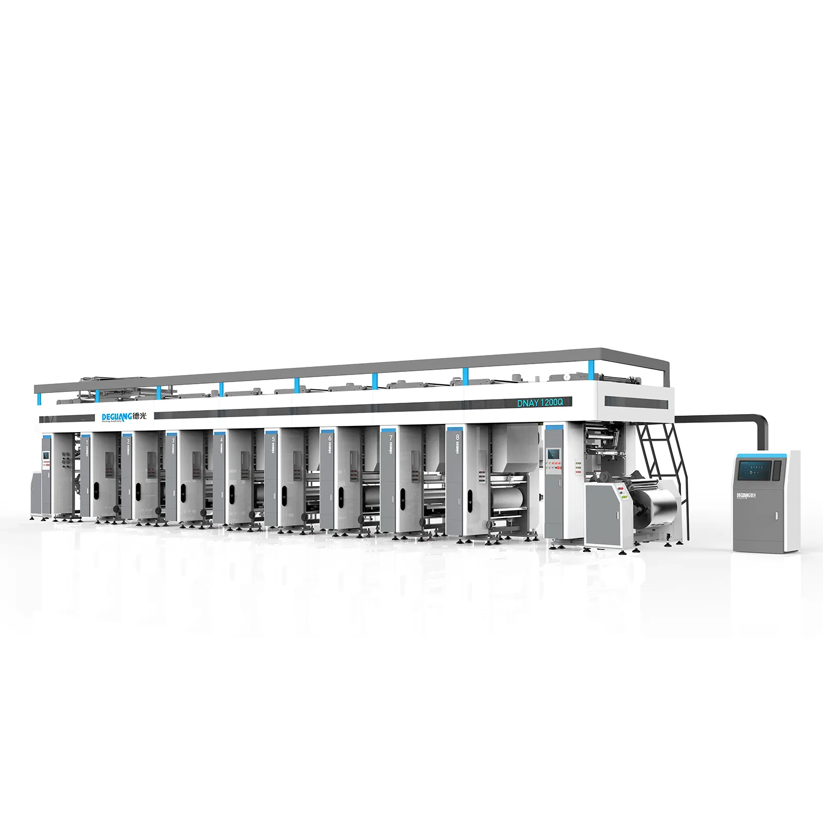 Máquina de impressão de rotogravure, máquina de impressão de plástico com emenda automática do rótulo 7 motor 8 cores 200mpm ruian